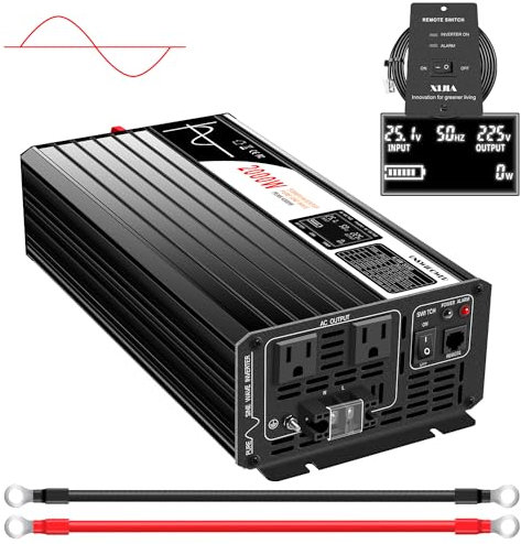 Xijia 3000W (Peak 6000W) Pure Sine Wave power Inverter DC 48V to AC 230V 50HZ Solar converter For Home Use car (DC48V (Range 40V-60V) 3000W)