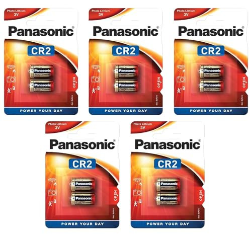 PANASONIC 5 Blisterpackungen mit je 2 Batterien CR2 Lithium – 3 V