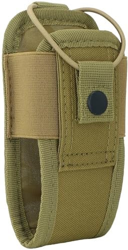 YONCONO Tactical Interphone Pouch,Adjustable Molle Radio Holder Holster Military Walkie Talkie Pouch Case Hunting Intercom Storage Bag (Tan)