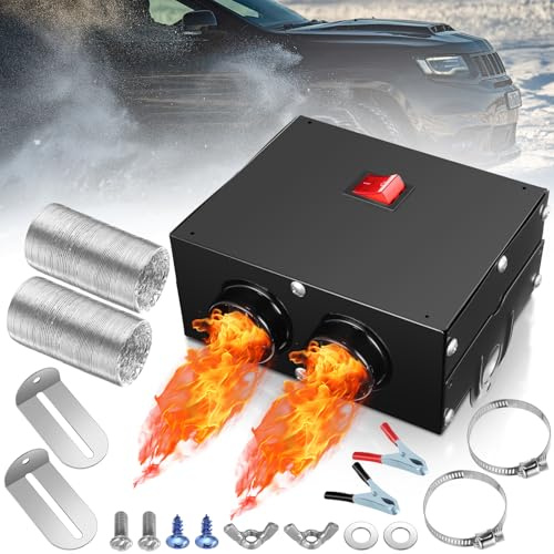 DaisyInner Chauffage de voiture 500 W 12 V - Kit de chauffage de voiture - Dégivreur de pare-brise de camping - Dégivreur de fenêtre - Pour l'hiver - 12 V