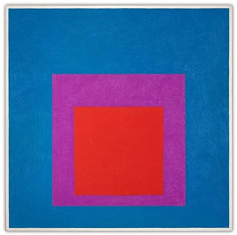 Orjdjz Wxkbl Josef Albers Poster《Hommage an das Quadrat》Leinwandmalerei Josef Albers Wandkunst Josef Albers Drucke für Zuhause Wandkunst Dekor 60x60cmx1 Kein Rahmen