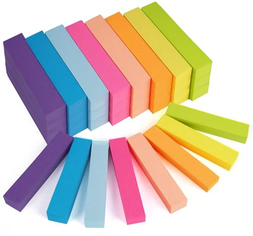 NOTEZMATE 2400 Blatt Haftnotizen Klein,75 x 16mm Sticky Notes 8 Farben, 24 Stück klebezettel Bunte,100 Blatt pro Block Selbstklebende Notizblöcke für Notizen, To-Do-Listen und Erinnerungen