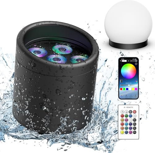 DayFlicker 108 W Akku Bühnenlicht IP65 Wasserdichte RGBW+UV Wiederaufladbare LED Par Scheinwerfer mit Fernbedienung/App/DMX512 Außen- Uplight discolicht für Party DJ Hochzeit Halloween Weihnachte