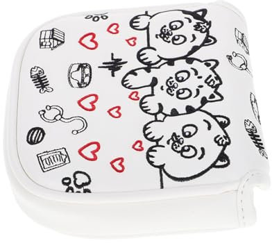 BESPORTBLE Golf Putter Cover Mallet Stil Pu Leder Schlägerkopfabdeckung Mit Katzenmuster Leicht Abnehmbar Passend Für Puttertypen Attraktives Golfzubehör Für Damen Und Herren