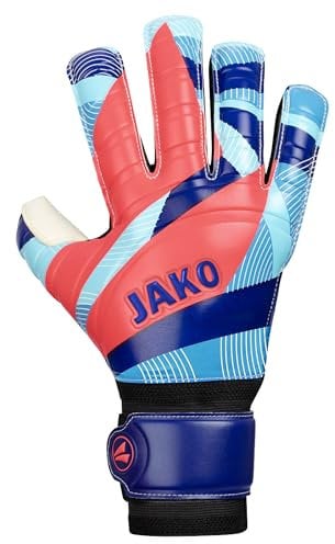 JAKO Unisex Torwart-Handschuhe River Basic RC Protection, Navy/SkyBlue/Coral, 4