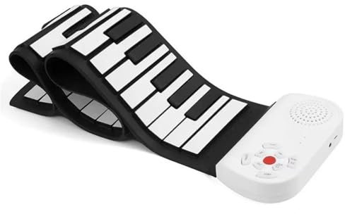 Digital Keyboard Tastiera Musicale Portatile In Silicone Con 49 Tasti Tastiera Elettronica Per Principianti(Bk)