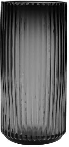 TSKDKIT Glas Blumenvase Modern Zylinder Vase, Handgemacht Kristall Vasen Grau 25cm Hoch, Thickened Gestreifte Glasvase Boho für Home Office Dekor, Tischdeko, Geburtstagsgeschenk, Hochzeiten