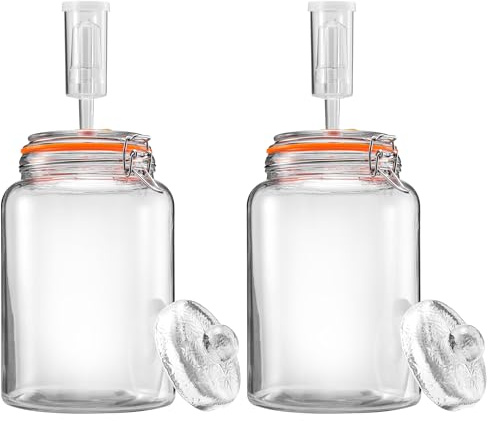 YARWELL 1 Gal Fermentation Kit, Jars, Weights & Airlocks, 2 Pack