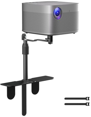 suptek Universal-Projektorständerhalterung, höhenverstellbare 360°-Schwenkhalterung für Nachttisch, Sofa und Tisch, Stabiler Stecksockel , Kompatibel mit den meisten Projektoren für Heimkino, PR001CM