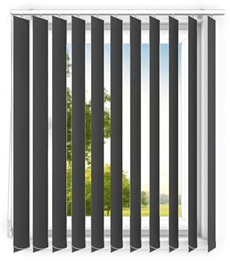 time4blinds - Lamellenanlage Verdunkelungslamellen Lamellenvorhang Vertikaljalousie Vertikalanlage Raumverdunkelnd 100% Komplettset Vertikaljalousie Schiebevorhang - 80x250 cm - Graphit