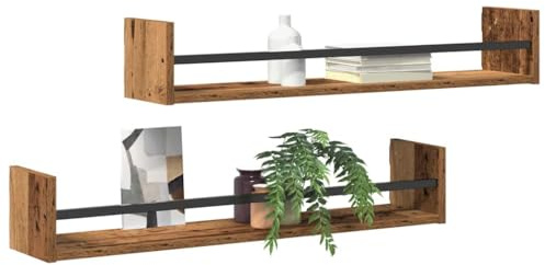 vidaXL Wandregal Wandhalterung 2 STK. Altholz 80 x 16 x 14 cm | Rustikaler Charme bringt Leben in jeden Raum, Hergestellt aus solidem wiederverwendetem Holz,