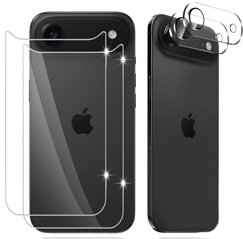 PaceBid Rückseite Schutzfolie für iPhone Air (17 Air) für Panzerglas, [2+2 Stück] Hinten Panzerfolie + Kameraschutz, 9H Härte HD Film Hinten Vollabdeckung Schutzglas Zurück Folie für iPhone 17 Air