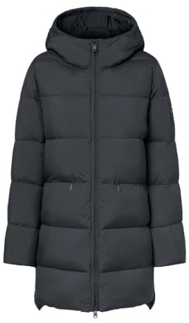 ECOALF Langer Steppmantel mit Kapuze, Winterjacke, STORM BLUE, Blau (Storm Blue), 38
