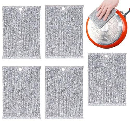 Estropajos De Alambre Multiusos No Rascan | 5 Piezas Estropajos De Cocina De Alambre,Malla Autoescurrente para Limpiar Encimera Utensilios De Cocina Frutas Y Verduras