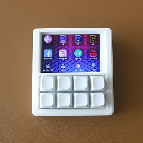 EezBotFun Macropad programmierbare mechanische Tastatur, 8,9 cm, mit | USB-HID-Makro-Tastatur für Gaming, Streaming, Videobearbeitung und Produktivität; RGB, Hot-Swap-Tasten