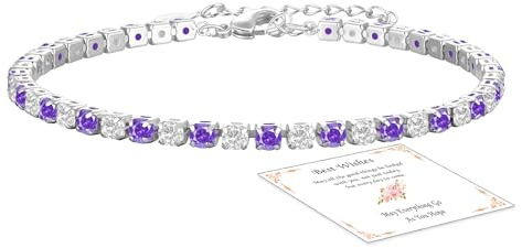 Aretas Armband Damen Silber, 925 Sterling Silber Tennisarmband Verstellbare Schmuck Geburtstags Weihnachten Geschenk für Sie Frauen Freundin
