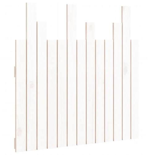 Qnhdfrt Kiefernholz Wand-Kopfteil Weiß 82.5x3x80 cm, Holzlatten, wandmontiert, fürs Bett-Lesen & TV, Schlaf- & Gästezimmer