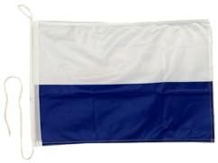 Bootsfahne Blau/Weiß 30 x 40 cm - Premium Bootsflagge, wetterfest & UV-beständig, mit Strick & Schlaufe, für Boot, Yacht, Segelschiff & maritime Deko