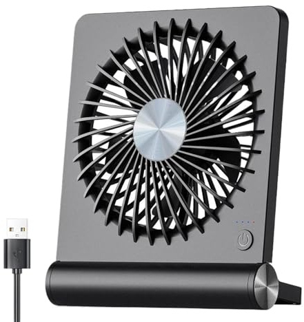 Sucritude Ventilador De Escritorio,Inclinación 220° Recargable Potente Ultra Silencioso,Ventilador de Mesa Compacto | Para Interior, Hogar, Oficina, Dormitorio, Mesa, Viajes, Exterior, Dormir