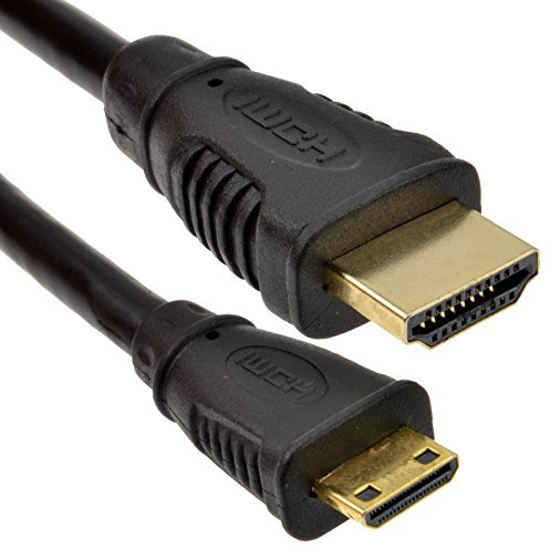 kenable Mini HDMI Type C Male to HDMI Male Cable Lead Gold High Speed with Ethernet 3m Black
