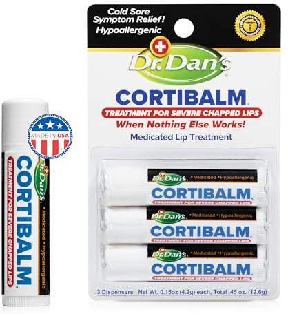 Dr. Dans CortiBalm Lip Balm Patented Formula 0.14 Ounces (3-Pack)