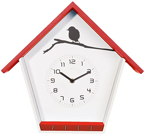 Nextime Cuckey Wanduhren, Metall und Kunststoff, Rot, Ø 33 cm