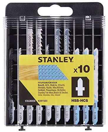STANLEY STA28050 Lames en T pour Scie Sauteuse, Noir, Set de 10 Pièces