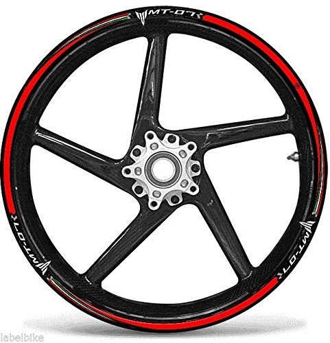 labelbike - Pegatinas Rayas para Llantas de Moto Ruedas 17' Tuning para Kit de Protección Compatible con Yamaha MT-07