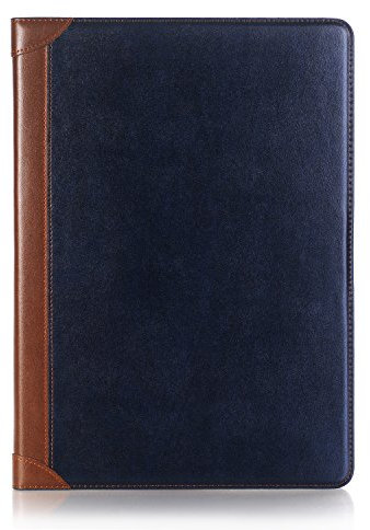 iPad Pro-1.2. (12,9'') 2017 2015 Hülle, DMaos Vintage Buch Kunstleder Smart Cover – Blau