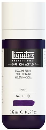 Liquitex 1923186 Professional Acrylic Paint Soft Body - Artist Paint in Creamy Opaque Consistency, High Pigmentation, Non-fading and Ageing-Resistant, 237 ml Bottle - Dioxazine Purple