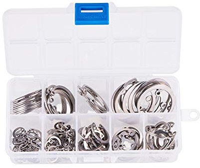 INCREWAY 125 Stück Edelstahl interne Sicherungsringe Clip Ring Sortiment Set Größe: 8 mm bis 32 mm(Nenndurchmesser)