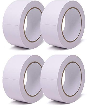 gws Putzband PVC gerippt weiß 4 Rollen Abklebeband von Hand reißbar Maler-Schutzband in Profi-Qualität versch. Farben & Breiten Länge: 33 m x 50 mm breit