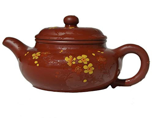 Yxhupot Teapot 8oz Chinese Yixing Genuine Dahongpao Clay Zisha Pot Handmade Classical Fanggu (red)