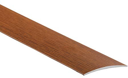 2 Meters 60mm Wide Self-Adhesive Aluminium Wood Effect Transition Strip Cover Door Floor Threshold TMW Profiles (Rustic Oak)