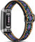 Dirrelo Elastisch Armband Kompatibel mit Fitbit Charge 3 Armband/Fitbit Charge 4 Armband, Atmungsaktiv Verstellbar Gewebte Stoff Ersatzarmband, Nylon Sportarmband für Damen Herren, Aztekisches Lila