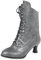Eogrokerr Steampunk, stivali stile gotico vintage, in pelle, con tacco Louis, con lacci, lunghezza polpaccio, stivali vittoriani, per donne e donne, Grigio, 39
