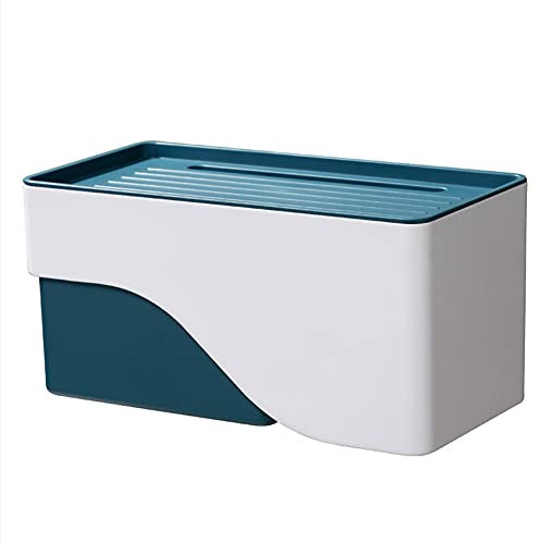 HHzha Portarotolo Carta Igienica da Parete Porta Carta Igienica da Appendere WC Supporto del Tessuto Bianco Porta Rotolo di Carta Igienica Blue,One Size