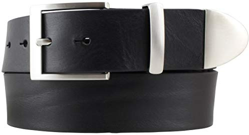 BELTINGER Gürtel aus Vollrindleder mit Spitze/Schlaufe aus Metall 4 cm | Jeans-Gürtel Damen Herren 40mm | Vollleder-Gürtel