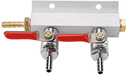 Gas Splitter,Gasverteiler, CO2-Gasverteiler, 5/16 '' Muti-way Home Co2 Air Gas Manifold Distribution Splitter Beer Verteiler Biersplitter 2 Wege
