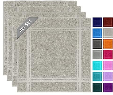 Lashuma Küchen Handtücher 4er Set 50x50 cm Grau - Kiesel, London Küchentücher für Hände