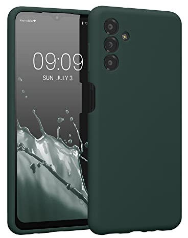 kwmobile Handyhülle kompatibel mit Samsung Galaxy A13 5G Hülle - gummierte Handy Case aus Silikon in Moosgrün