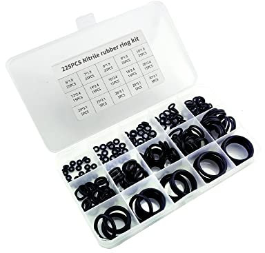 225PCS O-Ring Gasket kit Rubber Washer Seals Assortment Set Electrical Gasket Ring for Plumbing Washer Seal & Auto Quick Repair (225)