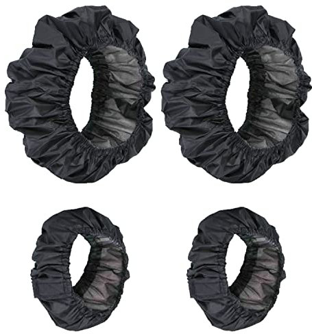 4 Stück Radabdeckungen für Babys, Radabdeckungen für Kinderwagen, Radabdeckungen für Rollstühle, wasserdichte und schmutzabweisende Radabdeckungen, staubdichtes Zubehör (Schwarz)