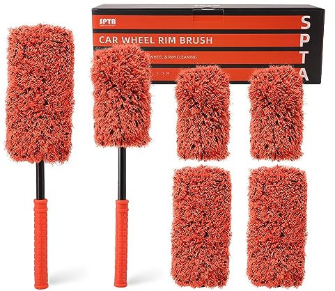 Pazzola cerchi auto, Microfibra Spazzola Ruote, SPTA Spazzola Pulisci Cerchioni Auto, Spazzola in Microfibra Extra Sottile per Pulizia Tutti i Tipi di Cerchioni - Spazzola Cerchi in Lega Microfibra