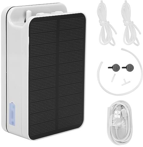 TOPINCN Solar-Teichpumpe, Aquarium-Belüftungspumpe, Ap002, Tragbare Sauerstoffpumpe, Solarenergie für Luftpumpe für Überladungsschutzpumpen