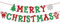 Merry Christmas Banner Rot & Grün Glitzer Weihnachtsgirlande für Home Office Party Kamin Kaminsims Dekorationen