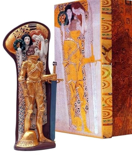 DRW Krieger Klimt Figur Harz mit Box The Beethoven Frieze 26 cm