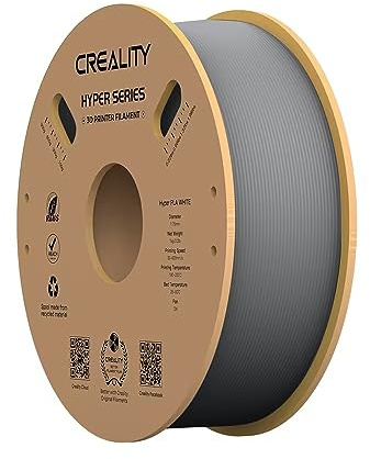 Creality Hyper PLA Filament 1.75 mm, Offizielles Grau Filament PLA für 3D Drucker, für Hochgeschwindigkeitsdruck, langlebig und beständig, Maßgenauigkeit +/-0.03 mm, 1 kg, Grau
