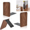 HEKOBAG 1 Pair Book Ends, Walnut Wood Bookends, Non-Slip Bookends, Heavy Duty Wooden Bookend Support Natural Walnut Book Stopper L-Shaped Book Ends for Shelves Home Office and Library(Square Head)