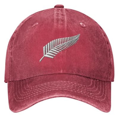 KWQDOZF Neuseeland Maori Farn Hut Casquette Denim Baseball Cap Unisex Herren Hut Damen Hut Schwarz